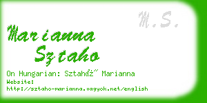 marianna sztaho business card